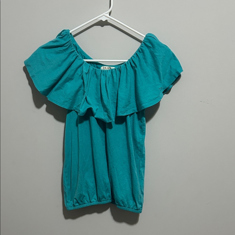 Teal Women's Ruffle Top